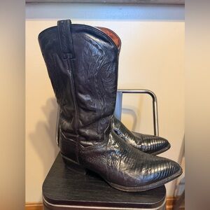 NOT AVAILABLE Black Lizard Skin Cowboy Boots Mens Size 12 Western